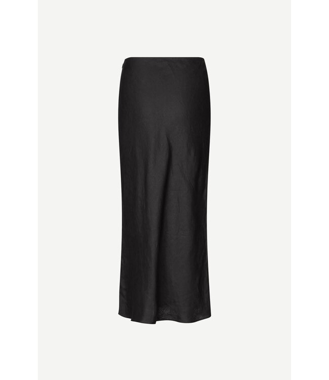 Samsøe Samsøe Saagneta long skirt black linnen