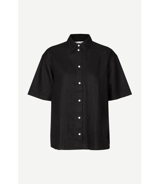 Samsøe Samsøe Salarika ss shirt black linnen