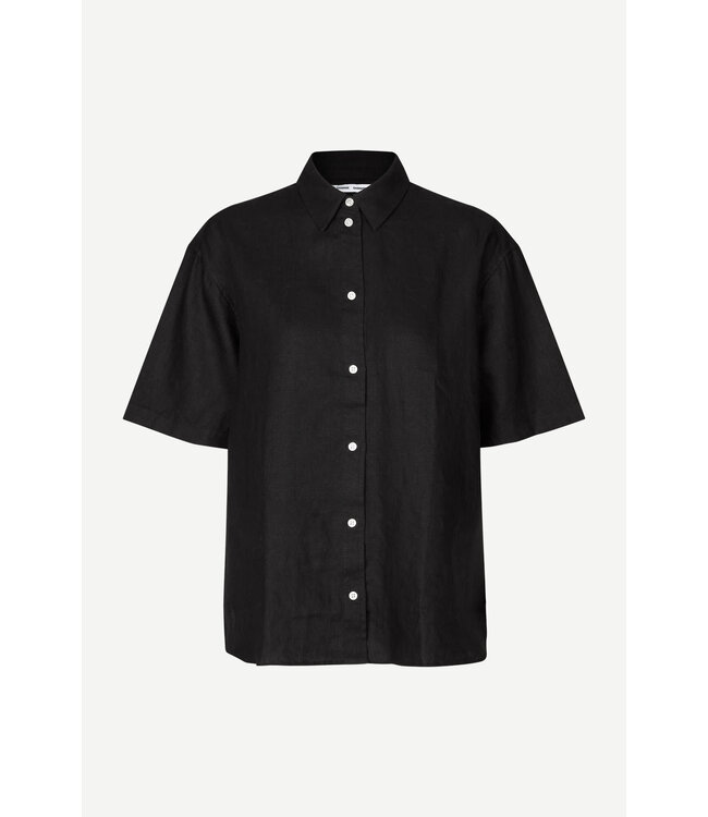 Samsøe Samsøe Salarika ss shirt black linnen