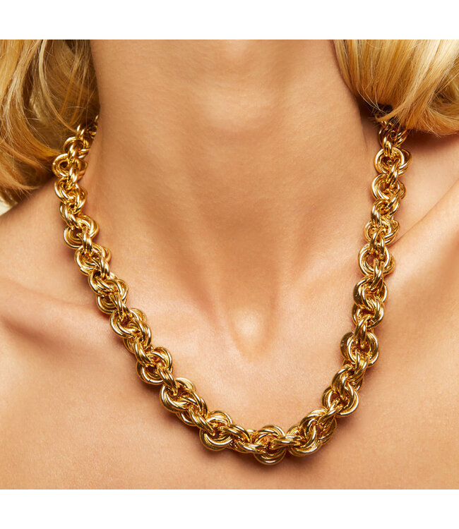 Gas Bijoux Copy of collier maille ovale large gold