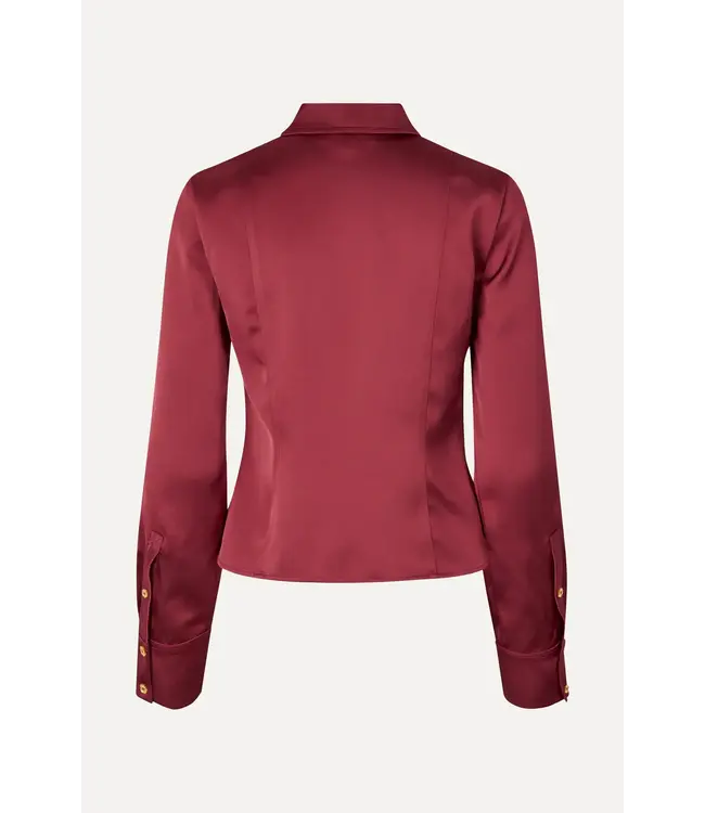 Stine Goya Shane satin shirt Raspberry