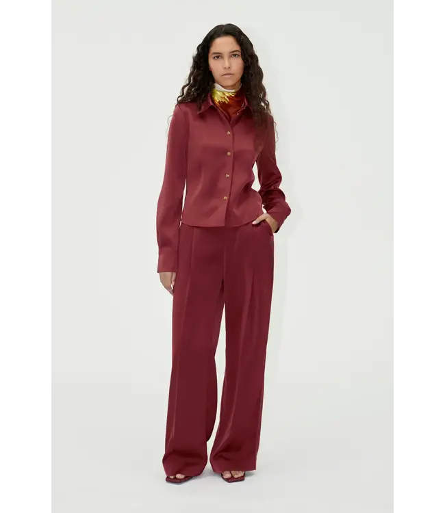 Stine Goya Shane satin shirt Raspberry