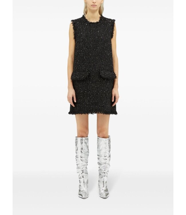 MSGM Abito dress black glitter