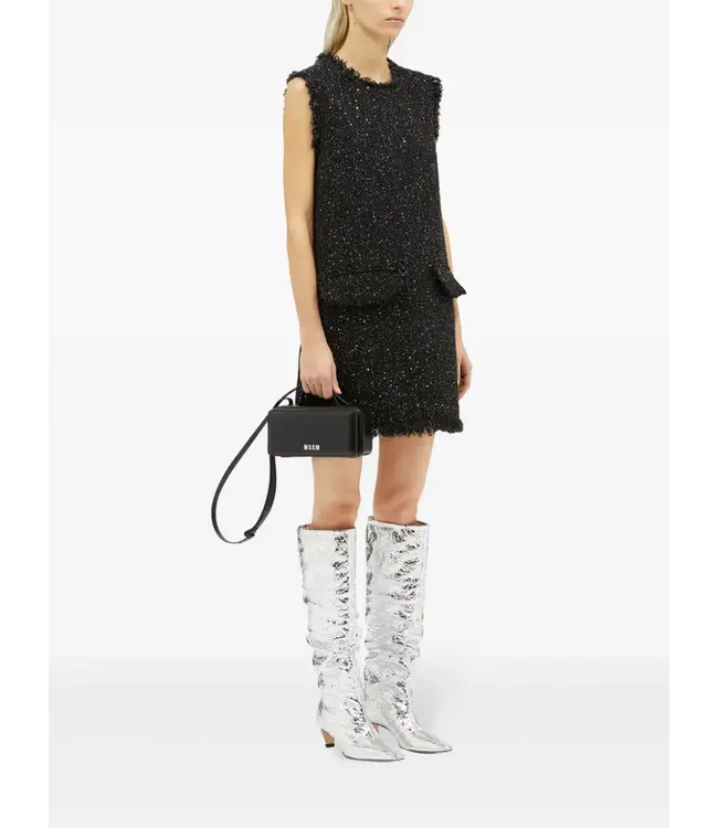 MSGM Abito dress black glitter