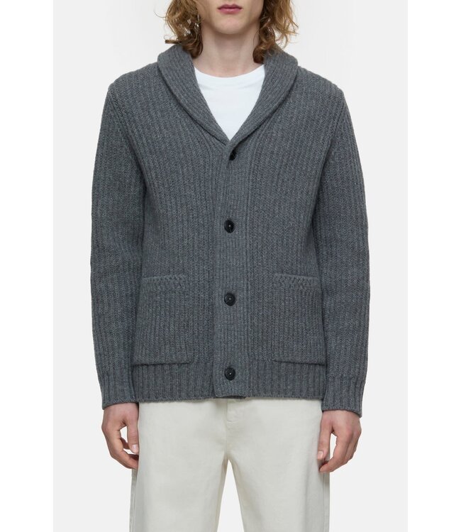 Closed Scarf Collar Cardigan Italian Yarn