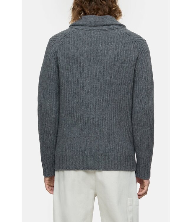 Closed Scarf Collar Cardigan Italian Yarn