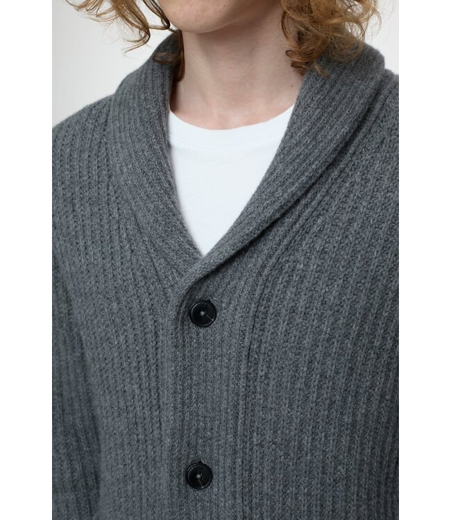 Closed Scarf Collar Cardigan Italian Yarn