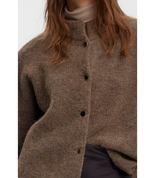 Gestuz Alpha short cardigan dark sand melange Noos