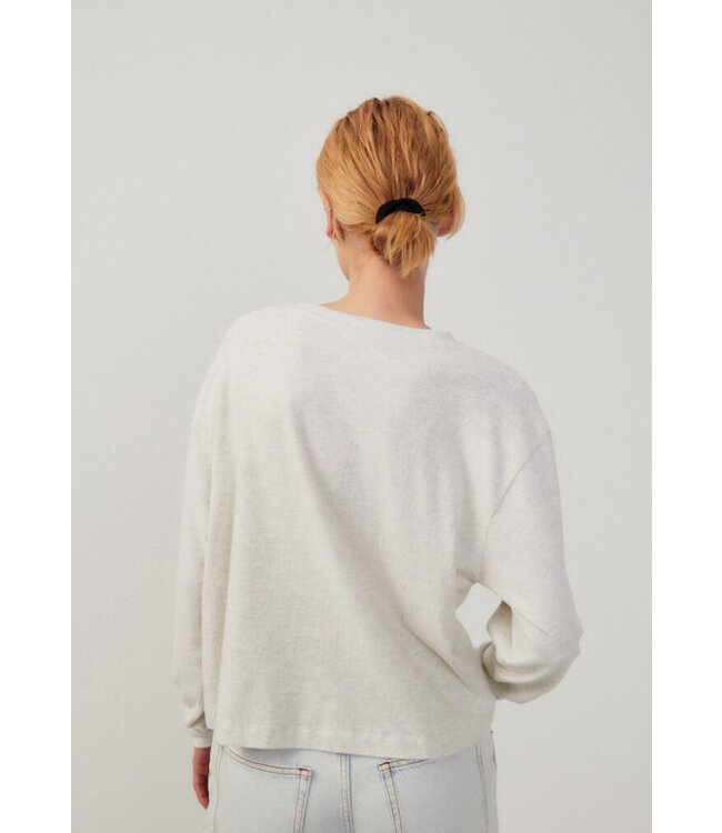 American Vintage Longsleeve col Ypawood gris chine