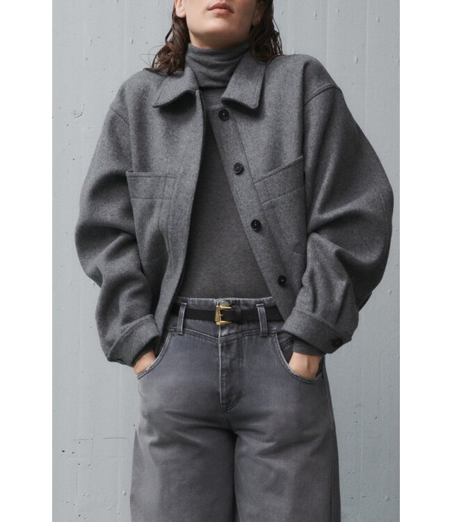 Closed Belt leather matt 100 black