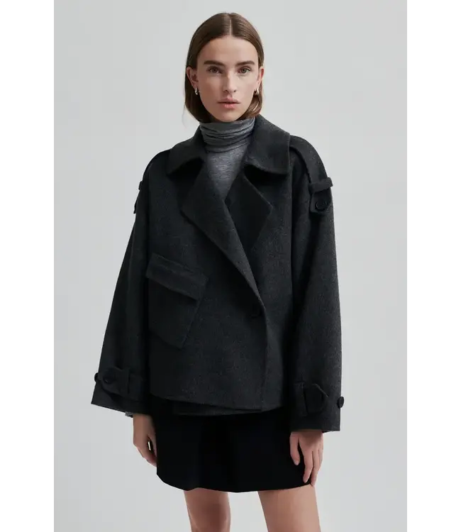 Second Female Walance short jacket Dark Grey Melange