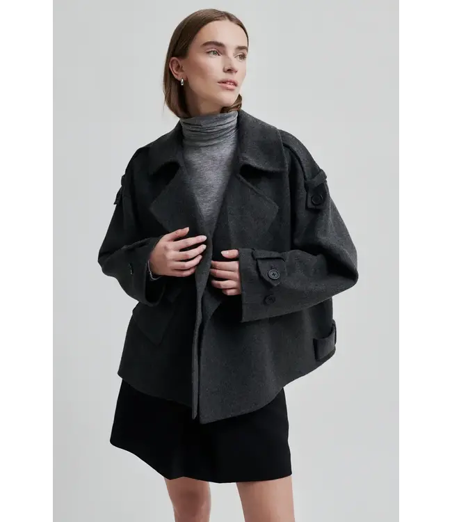 Second Female Walance short jacket Dark Grey Melange