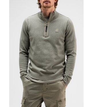 Butcher of Blue Clifden half zip Granite Green