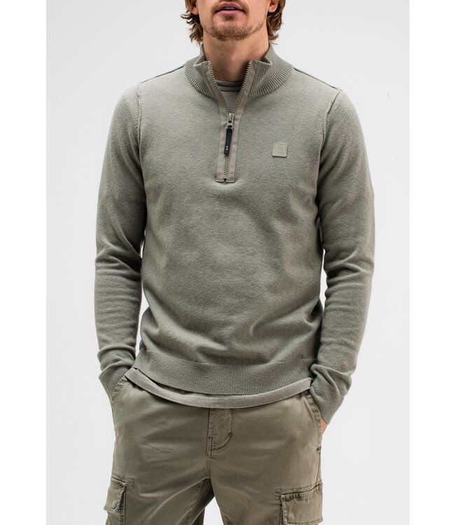 Butcher of Blue Clifden half zip Granite Green