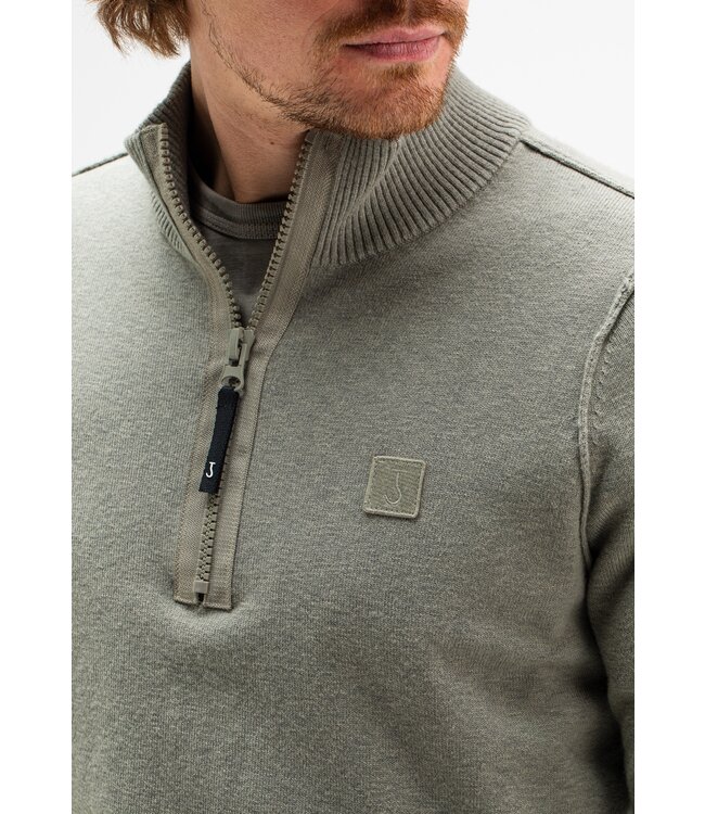 Butcher of Blue Clifden half zip Granite Green