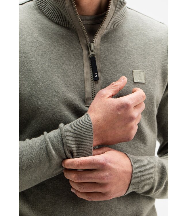 Butcher of Blue Clifden half zip Granite Green