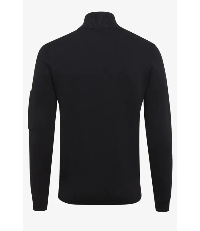 Genti Cool Dry Turtle Knit 3 buttons 020 Black