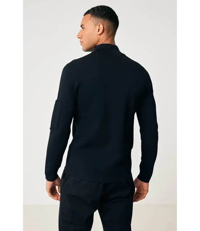 Genti Cool Dry Turtle zip Longsleeve 020 Black