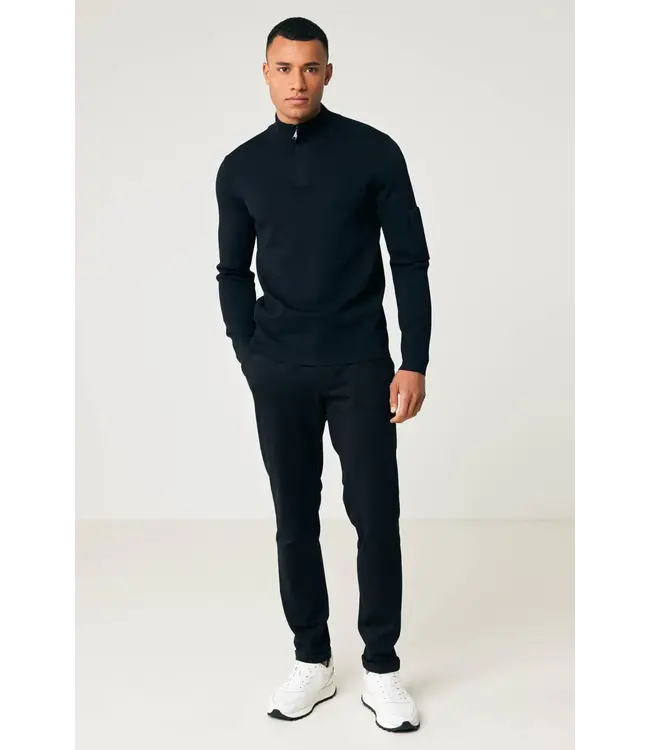 Genti Cool Dry Turtle zip Longsleeve 020 Black