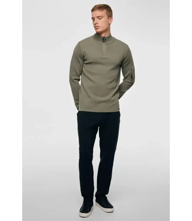 Genti CoCool Dry Turtle zip Longsleeve 076 Green