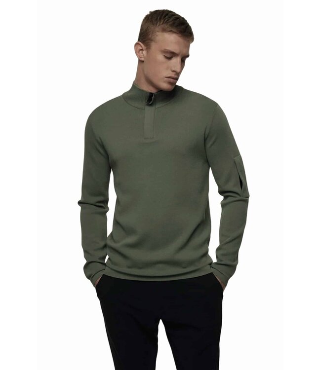 Genti Cool Dry Turtle zip Longsleeve 270 Green