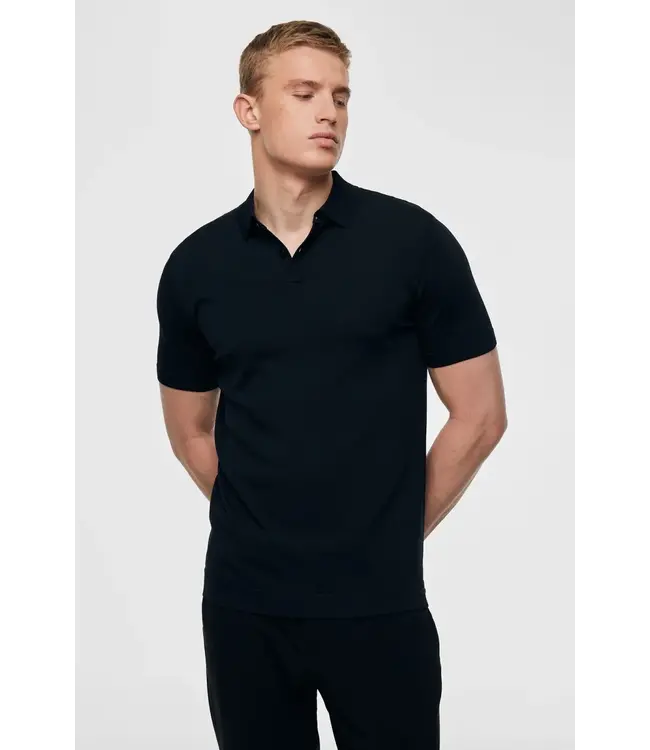 Genti Polo SS Rib back navy 010