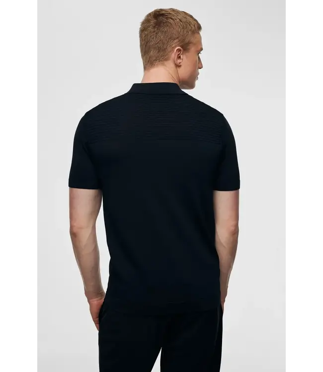 Genti Polo SS Rib back navy 010