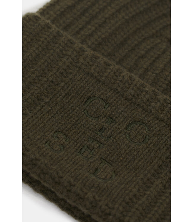 Closed Knitted Hat Logo Clover Green O/S