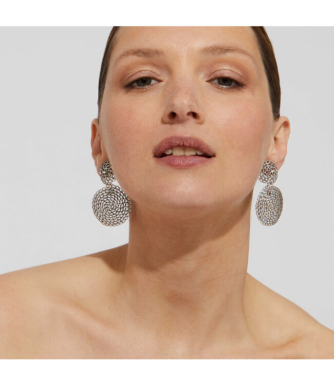 Gas Bijoux Onde gourmette Earring Silver