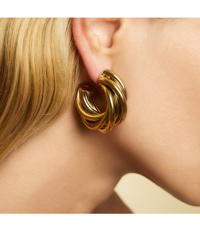 Gas Bijoux Atik Hoop Earrings Medium Gold