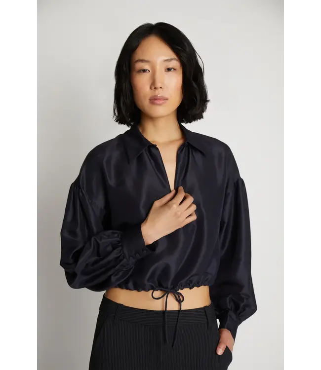 Munthe Sunny Satin Blouse Navy