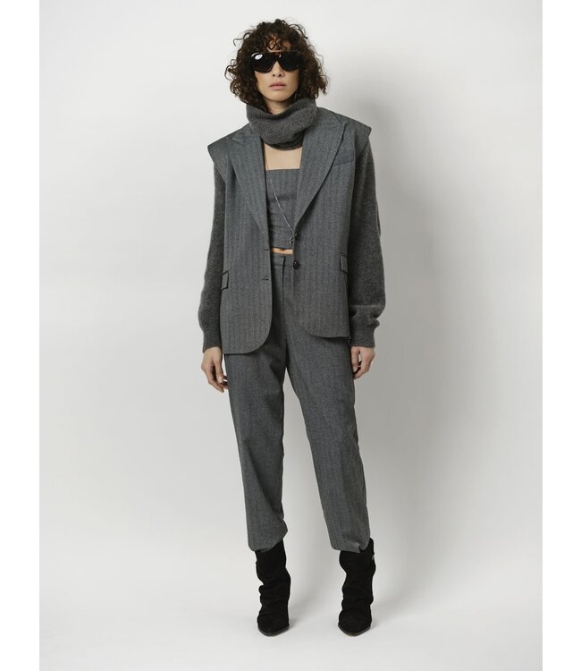 Dante 6 Avenue Herringbone Waistcoat Graphite