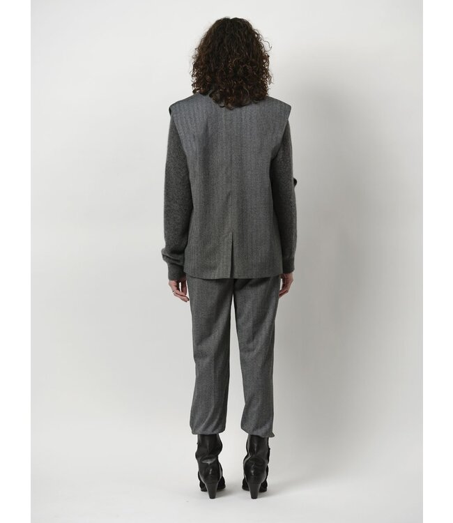 Dante 6 Avenue Herringbone Waistcoat Graphite