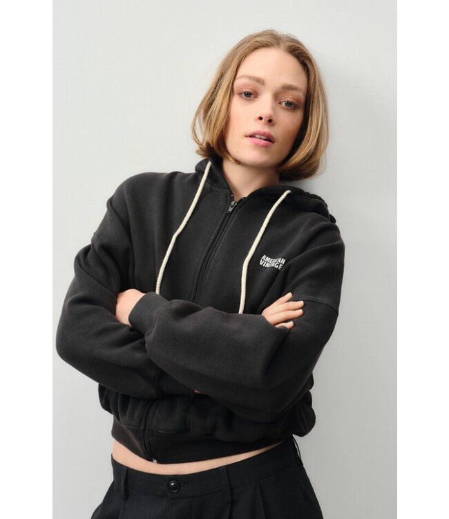 American Vintage Sweat Femme Izubird Capuchon Reglisse Vintage