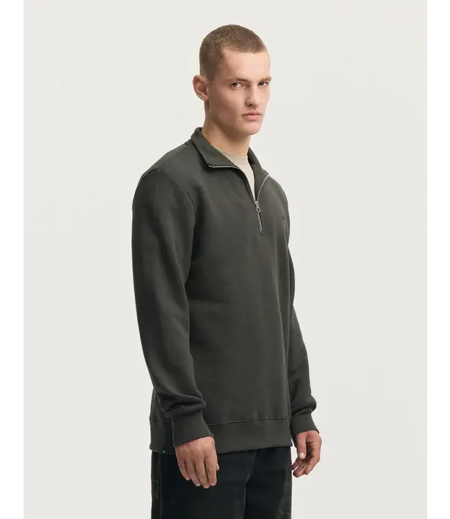 Denham Scissor Half Zip SS Dark Grey