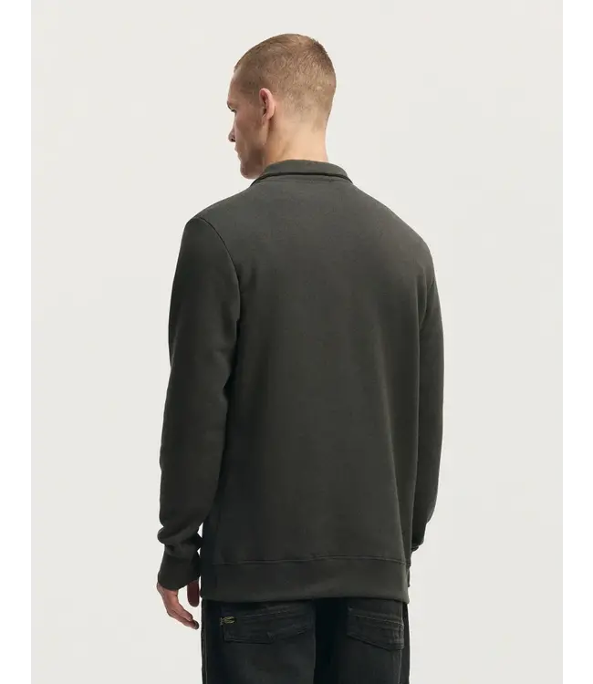 Denham Scissor Half Zip SS Dark Grey