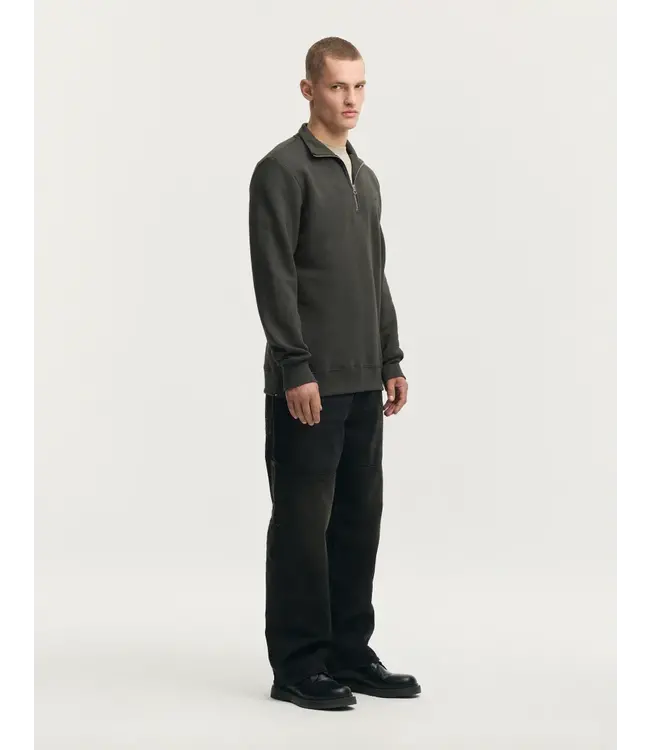Denham Scissor Half Zip SS Dark Grey