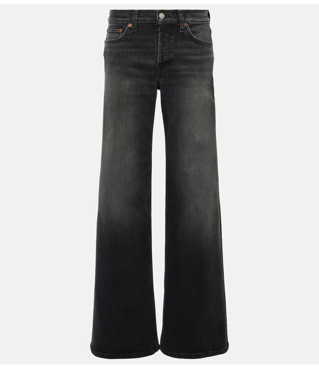 Re/Done Onyx Fade Mid Rise Wide Leg