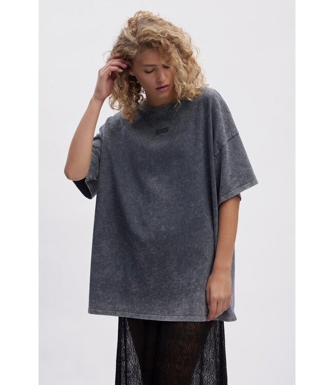 Gestuz Jio Oversized Tee Dark Grey Washed