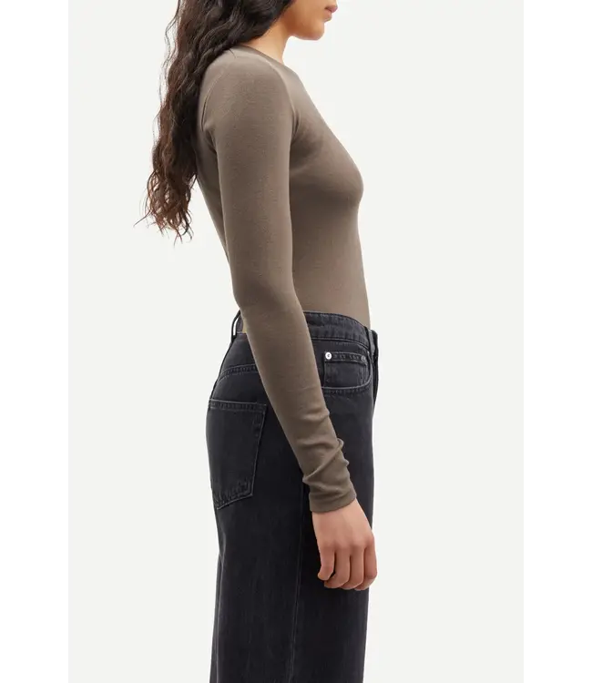 Samsøe Samsøe Alexa basic longsleeve  crododile