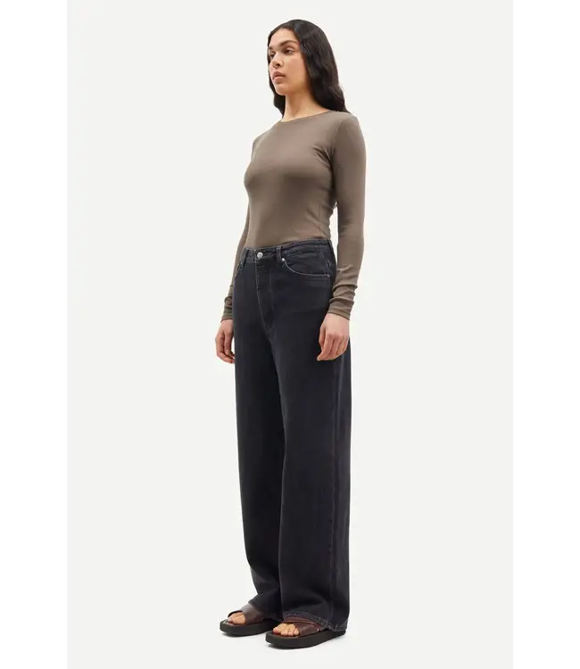 Samsøe Samsøe Alexa basic longsleeve  crododile