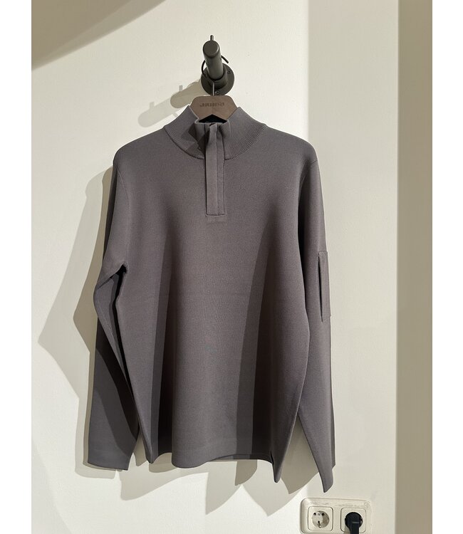 Genti Turtle zip Knit 056 Light Brown