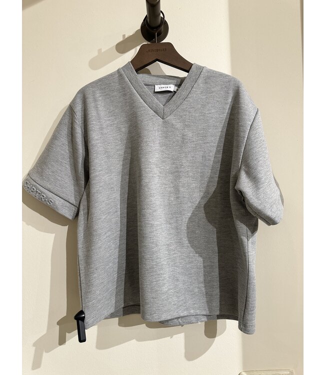 Daisy V-neck Shirt Grey