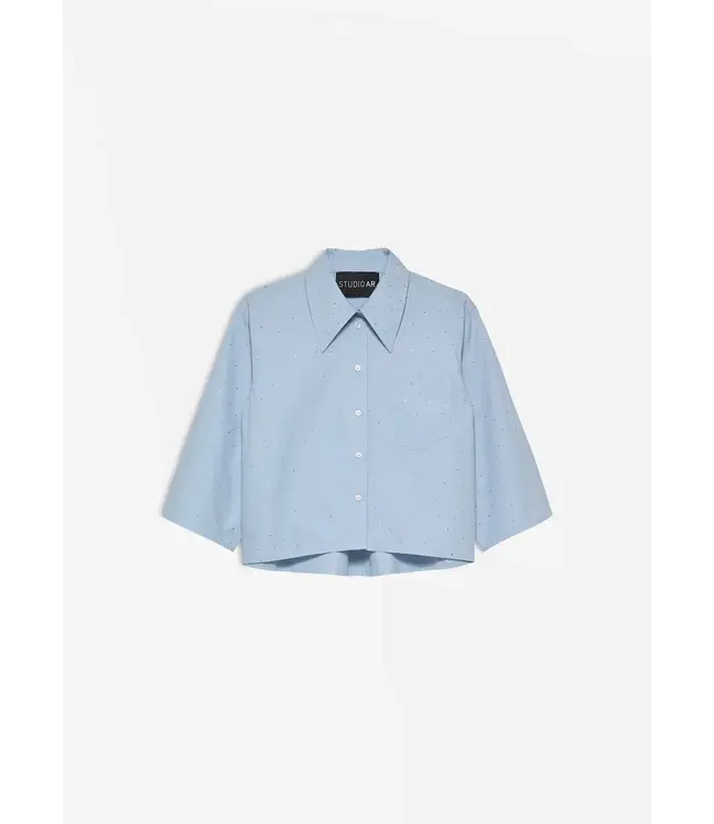 Studio AR Xia Poplin Blouse Soft Blue