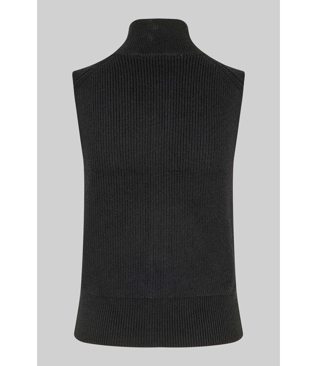 Second Female Yora Knit Zip Vest Black