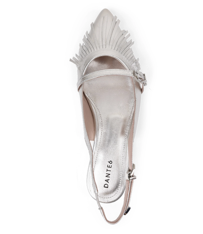 Dante 6 Cinque Fringe Slingbacks Sunset Silver