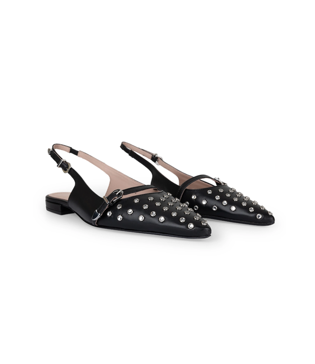 Dante 6 Cinque Studs Slingbacks Black
