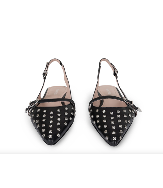 Dante 6 Cinque Studs Slingbacks Black