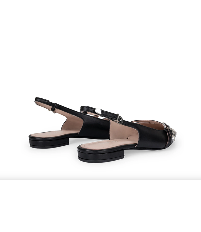 Dante 6 Cinque Studs Slingbacks Black