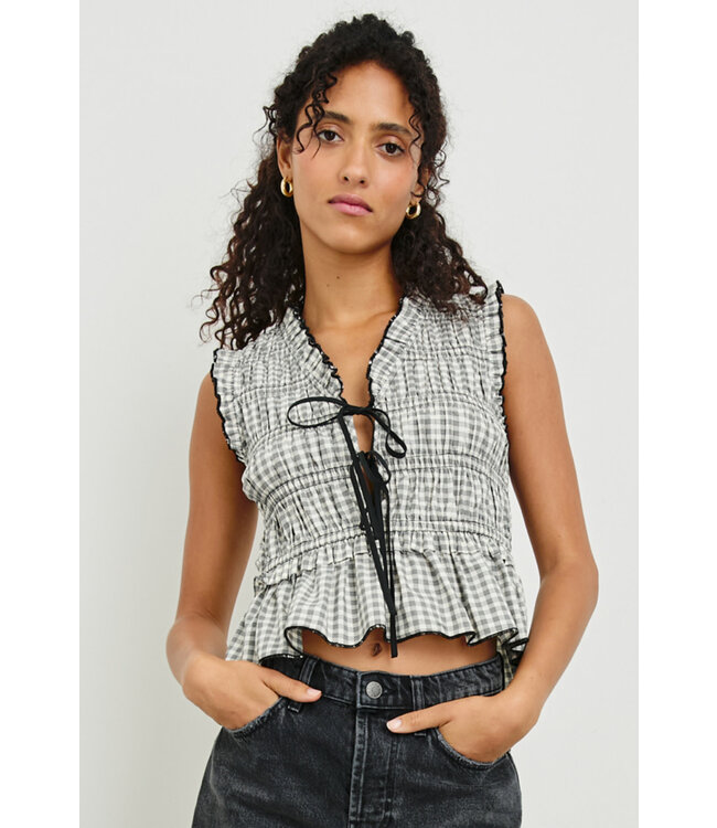 Rails Martine Top Ivory Jet Gingham
